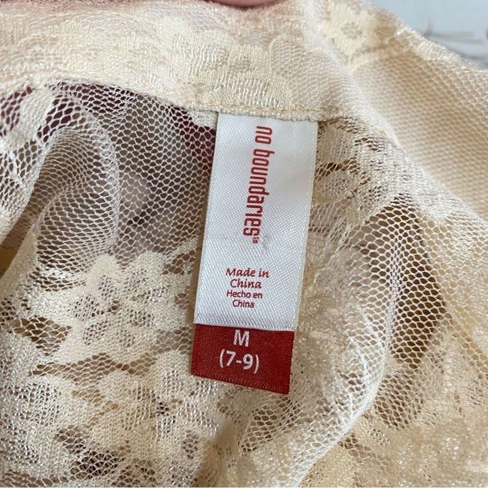 No Boundaries Khaki Lace Sleeveless Layered Dress - Picture 5 of 7